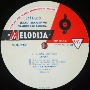 И. С. Бах / Г. Гендель / Кэтлин Ферриэр - Арии (1963)