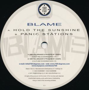 Blame - Hold The Sunshine / Panic Stations (2008)