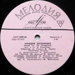 Клавдия Шульженко - Песни О Любви (2000)