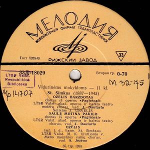 St. Šimkus / J. Tallat-Kelpša / V. Baumilas - Vidurinėms Mokykloms — 11 Kl. (1966)