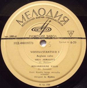 A. Rjabov / Eesti Raadio Kerge Muusika Orkester - Võistlustantsud I (1967)