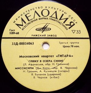 Московский Квартет «Гитара» - Гляжу В Озера Синие (1973)