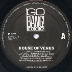 House Of Venus - You Got To Have It / Dish & Tell (Joey Beltram Remixes) (1992)